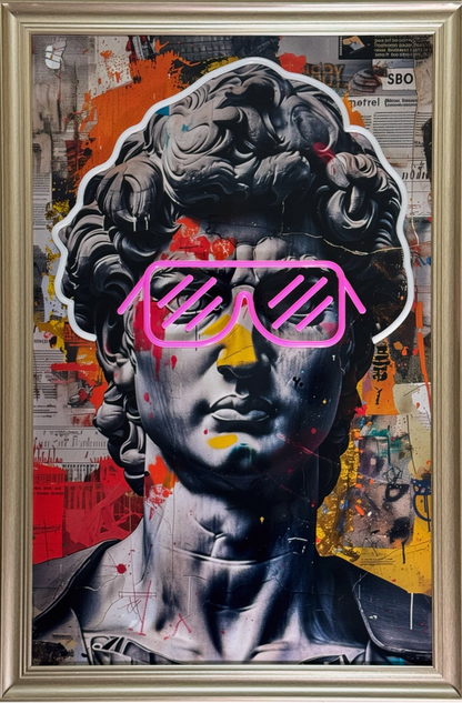 David Statue - Neon Frame