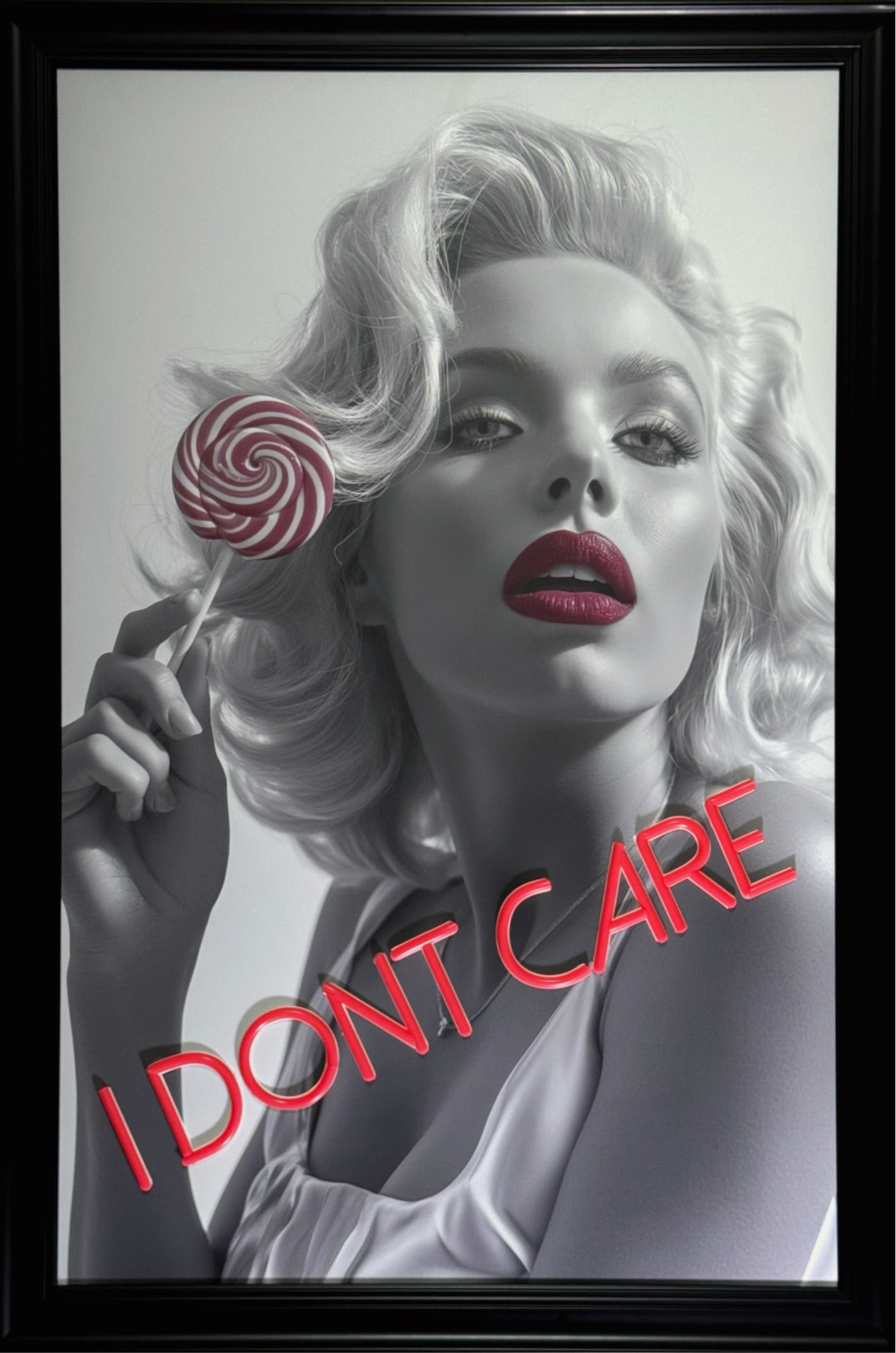 I Don’t Care Neon Frame