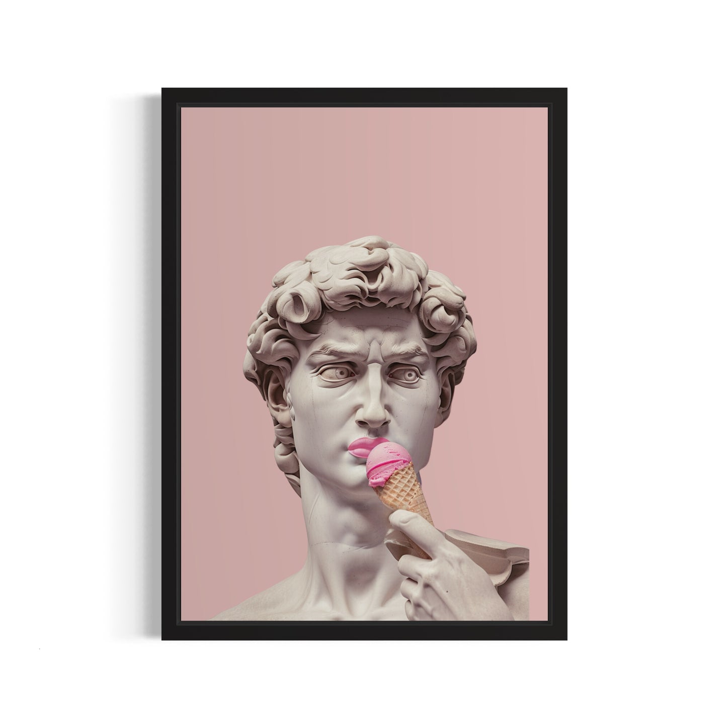 David with Ice Cream – Modern Framed Digital Artwork