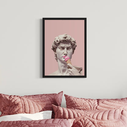 David with Ice Cream – Modern Framed Digital Artwork