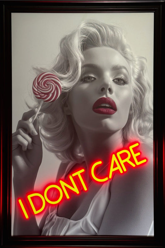 I Don’t Care Neon Frame